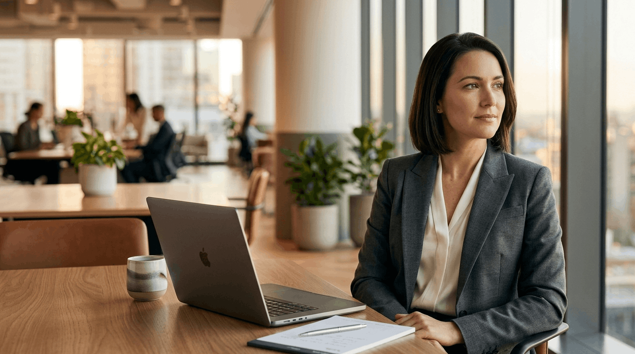 productive employee staring past laptop screen showing signs of burn-on — the hidden epidemic of high performers quietly leaving organisations in 2026